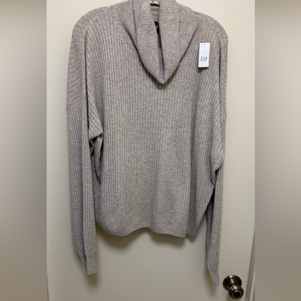 NWT GAP Oatmeal Ribbed Cowl Neck Sweater